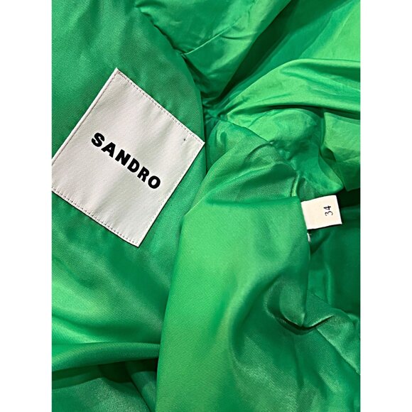 SANDRO Paris Puffer Vest Sleeveless Jacket Full Zip Dovy Hooded Cropped Coat Top - Picture 11 of 12